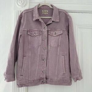 Madewell Light Pink Oversized Trucker Jean Jacket